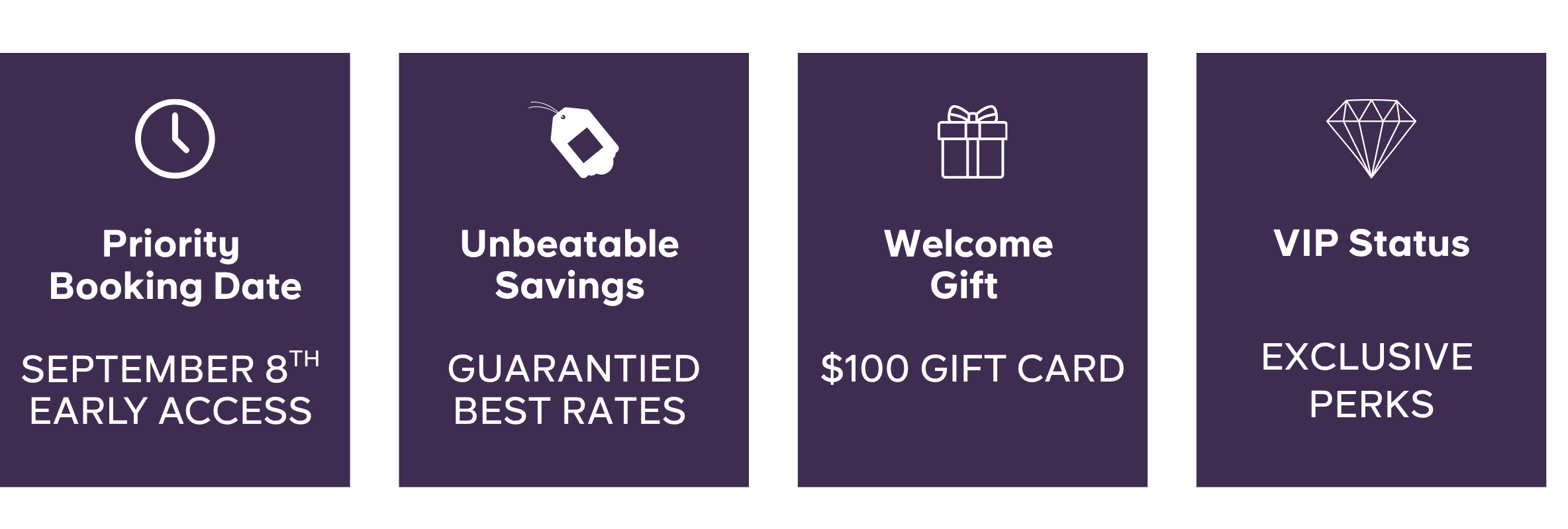 Priority Booking Date September 8th Early acces