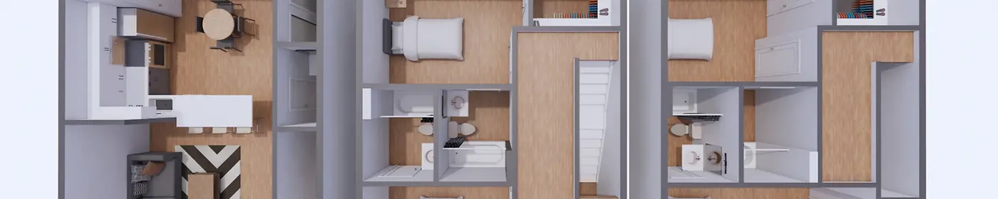 4bd Townhome Plan View