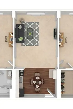 2 Bed, 2 Bath Plus