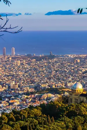 View over Barcelona from Tibidabo hill